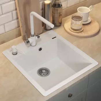 Кухонная мойка кварцевая Uperwood Quartz UPD-07, прямоугольная, цвет 01, прямоугольная, бел