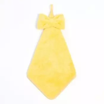 Кухонное полотенце «Доляна. Бантик», жёлтое, 2840 см, микрофибра, 100% п/э