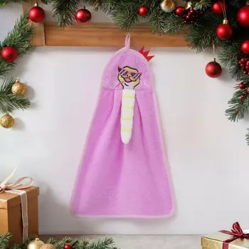 Кухонное полотенце новогоднее Доляна "Удачи" 24х38 см, 280г/м2 микрофибра,100%п/э