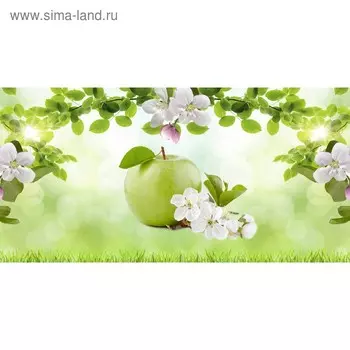 Кухонный фартук 1200х600 мм, закалённое стекло 4 мм, 4 отверстия под крепёж, цвет АРТ2266