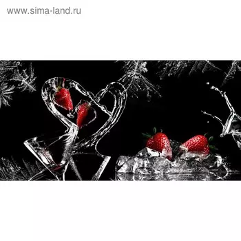 Кухонный фартук 1200х600 мм, закалённое стекло 4 мм, 4 отверстия под крепёж, цвет АРТ684