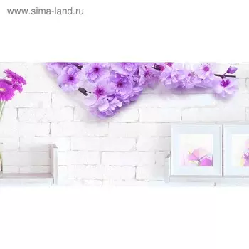 Кухонный фартук 1200х600 мм, закалённое стекло 4 мм, 4 отверстия под крепёж, цвет АРТ987