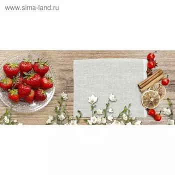 Кухонный фартук 1400х600 мм, закалённое стекло 4 мм, 6 отверстий под крепёж, цвет АРТ449