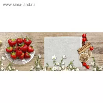 Кухонный фартук 1600х600 мм, закалённое стекло 4 мм, 6 отверстий под крепёж, цвет АРТ449