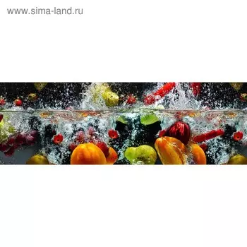 Кухонный фартук 1800х600 мм, закалённое стекло 4 мм, 6 отверстий под крепёж, цвет АРТ334