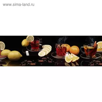 Кухонный фартук 2000х600 мм, закалённое стекло 4 мм, 6 отверстий под крепёж, цвет АРТ267