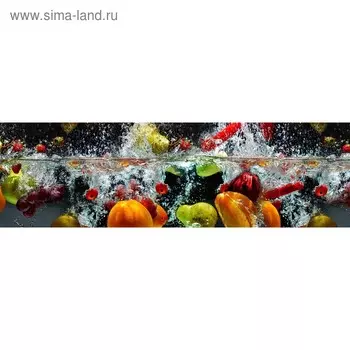 Кухонный фартук 2000х600 мм, закалённое стекло 4 мм, 6 отверстий под крепёж, цвет АРТ334