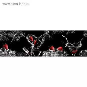 Кухонный фартук 2000х600 мм, закалённое стекло 4 мм, 6 отверстий под крепёж, цвет АРТ684