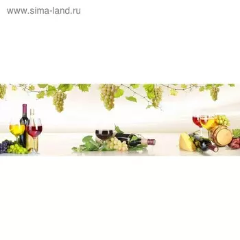 Кухонный фартук 2000х600 мм, закалённое стекло 4 мм, 6 отверстий под крепёж, цвет АРТ691