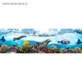 Кухонный фартук 2000х600 мм, закалённое стекло 4 мм, 6 отверстий под крепёж, цвет АРТ730