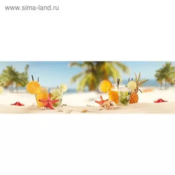 Кухонный фартук 2000х600 мм, закалённое стекло 4 мм, 6 отверстий под крепёж, цвет АРТ73