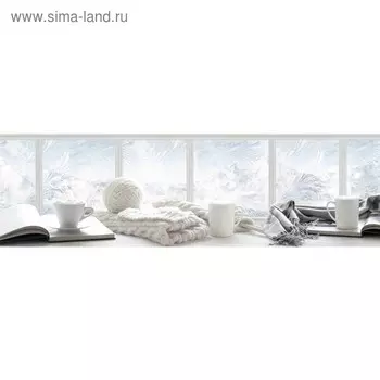 Кухонный фартук 2000х600 мм, закалённое стекло 4 мм, 6 отверстий под крепёж, цвет АРТ777