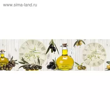 Кухонный фартук 2100х600 мм, закалённое стекло 4 мм, 6 отверстий под крепёж, цвет АРТ209