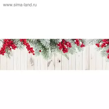 Кухонный фартук 2100х600 мм, закалённое стекло 4 мм, 6 отверстий под крепёж, цвет АРТ225