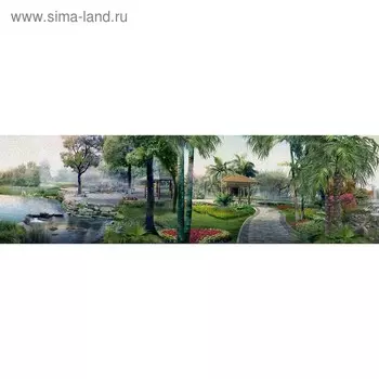 Кухонный фартук 2100х600 мм, закалённое стекло 4 мм, 6 отверстий под крепёж, цвет АРТ401