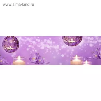 Кухонный фартук 2100х600 мм, закалённое стекло 4 мм, 6 отверстий под крепёж, цвет АРТ489