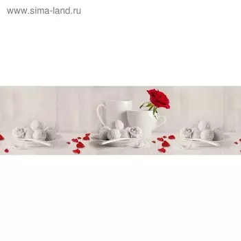 Кухонный фартук 2100х600 мм, закалённое стекло 4 мм, 6 отверстий под крепёж, цвет АРТ647