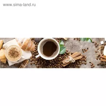 Кухонный фартук 2100х600 мм, закалённое стекло 4 мм, 6 отверстий под крепёж, цвет АРТ801