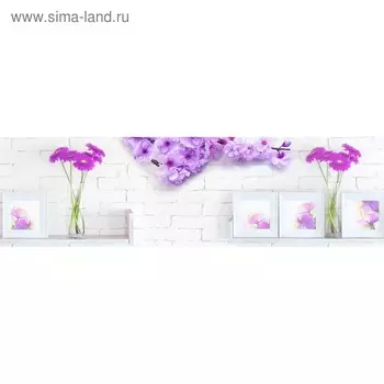 Кухонный фартук 2100х600 мм, закалённое стекло 4 мм, 6 отверстий под крепёж, цвет АРТ987