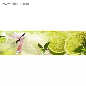 Кухонный фартук 2100х600 мм, закалённое стекло 4 мм, 6 отверстий под крепёж, цвет ФР0043