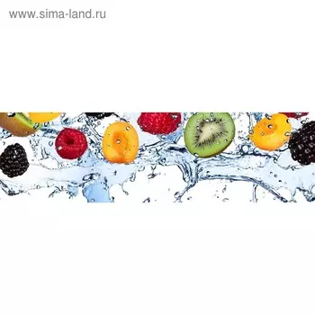 Кухонный фартук 2100х600 мм, закалённое стекло 4 мм, 6 отверстий под крепёж, цвет ФР0121