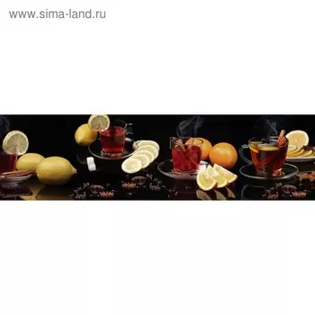 Кухонный фартук 2200х600 мм, закалённое стекло 4 мм, 6 отверстий под крепёж, цвет АРТ267