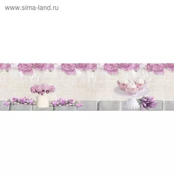 Кухонный фартук 2200х600 мм, закалённое стекло 4 мм, 6 отверстий под крепёж, цвет АРТ512