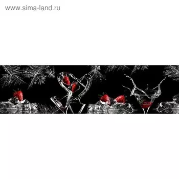 Кухонный фартук 2200х600 мм, закалённое стекло 4 мм, 6 отверстий под крепёж, цвет АРТ684