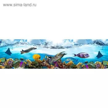 Кухонный фартук 2200х600 мм, закалённое стекло 4 мм, 6 отверстий под крепёж, цвет АРТ730