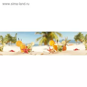 Кухонный фартук 2200х600 мм, закалённое стекло 4 мм, 6 отверстий под крепёж, цвет АРТ73