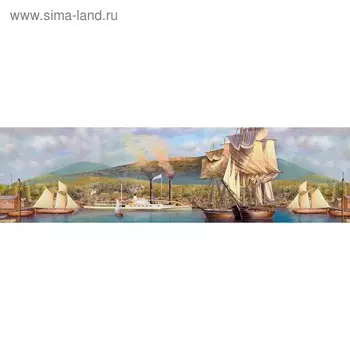 Кухонный фартук 2200х600 мм, закалённое стекло 4 мм, 6 отверстий под крепёж, цвет АРТ774