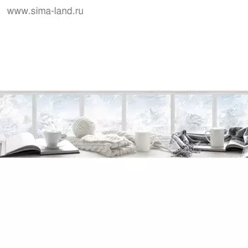 Кухонный фартук 2200х600 мм, закалённое стекло 4 мм, 6 отверстий под крепёж, цвет АРТ777