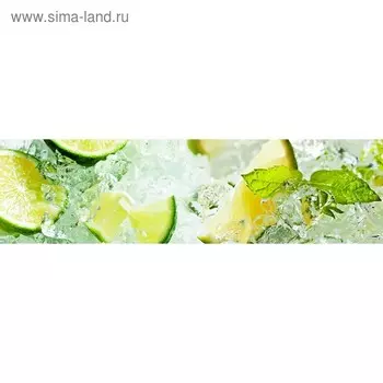 Кухонный фартук 2200х600 мм, закалённое стекло 4 мм, 6 отверстий под крепёж, цвет ФО0054