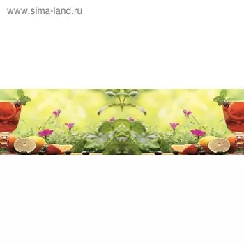 Кухонный фартук 2200х600 мм, закалённое стекло 4 мм, 6 отверстий под крепёж, цвет НП0019