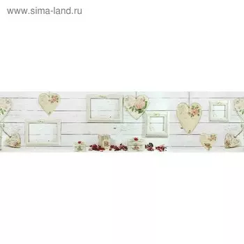 Кухонный фартук 2400х600 мм, закалённое стекло 4 мм, 6 отверстий под крепёж, цвет АРТ227