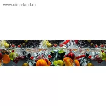 Кухонный фартук 2400х600 мм, закалённое стекло 4 мм, 6 отверстий под крепёж, цвет АРТ334