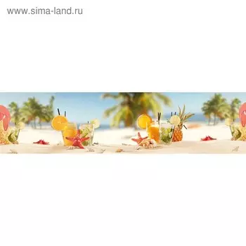 Кухонный фартук 2400х600 мм, закалённое стекло 4 мм, 6 отверстий под крепёж, цвет АРТ73