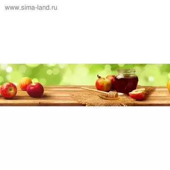 Кухонный фартук 2400х600 мм, закалённое стекло 4 мм, 6 отверстий под крепёж, цвет ФО0061