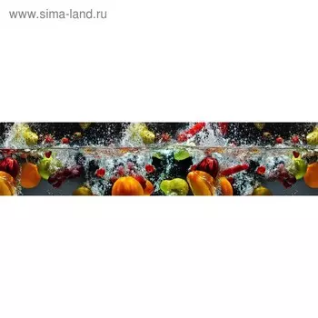 Кухонный фартук 2600х600 мм, закалённое стекло 4 мм, 6 отверстий под крепёж, цвет АРТ334