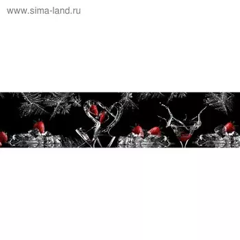 Кухонный фартук 2600х600 мм, закалённое стекло 4 мм, 6 отверстий под крепёж, цвет АРТ684