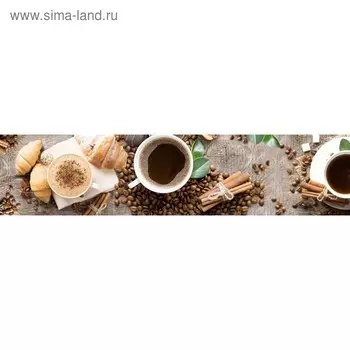 Кухонный фартук 2600х600 мм, закалённое стекло 4 мм, 6 отверстий под крепёж, цвет АРТ801