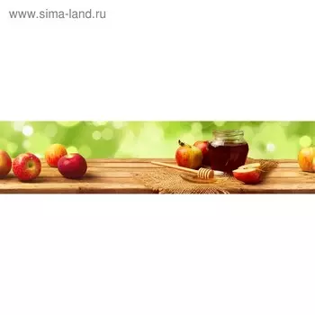 Кухонный фартук 2600х600 мм, закалённое стекло 4 мм, 6 отверстий под крепёж, цвет ФО0061