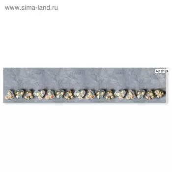 Кухонный фартук МДФ Сердечки из роз на сером фоне 0124 2800х610х6мм