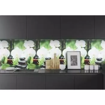 Кухонный фартук ПВХ "Белая орхидея" 3000x600мм