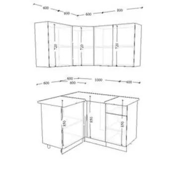 Кухонный гарнитур угловой «ЛОФТ 25», 14001200 мм, цвет серый/рустик натуральный/бетон тёмный/дуб бунратти