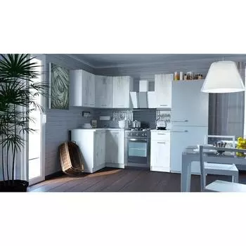 Кухонный гарнитур угловой «Алина прайм», 12001400 мм, цвет белый/сахара