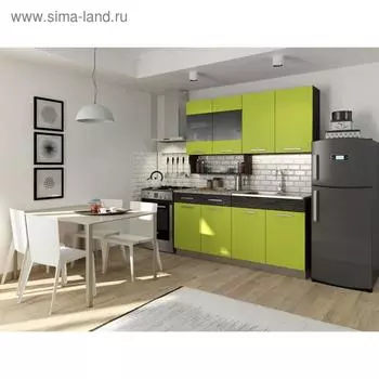 Кухонный гарнитур Алиса, 1600 мм, цвет лайм