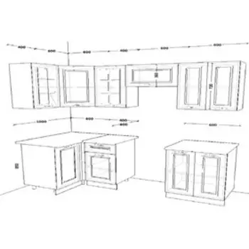 Кухонный гарнитур угловой «Вегас 10», 10002200 мм, цвет белый