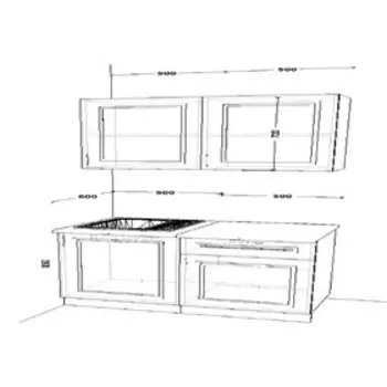 Кухонный гарнитур прямой «Вегас 16» 1000 мм, цвет белый