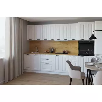 Кухонный гарнитур прямой «Гарнитур 18», с столешницей, 3000 мм, цвет белый вегас